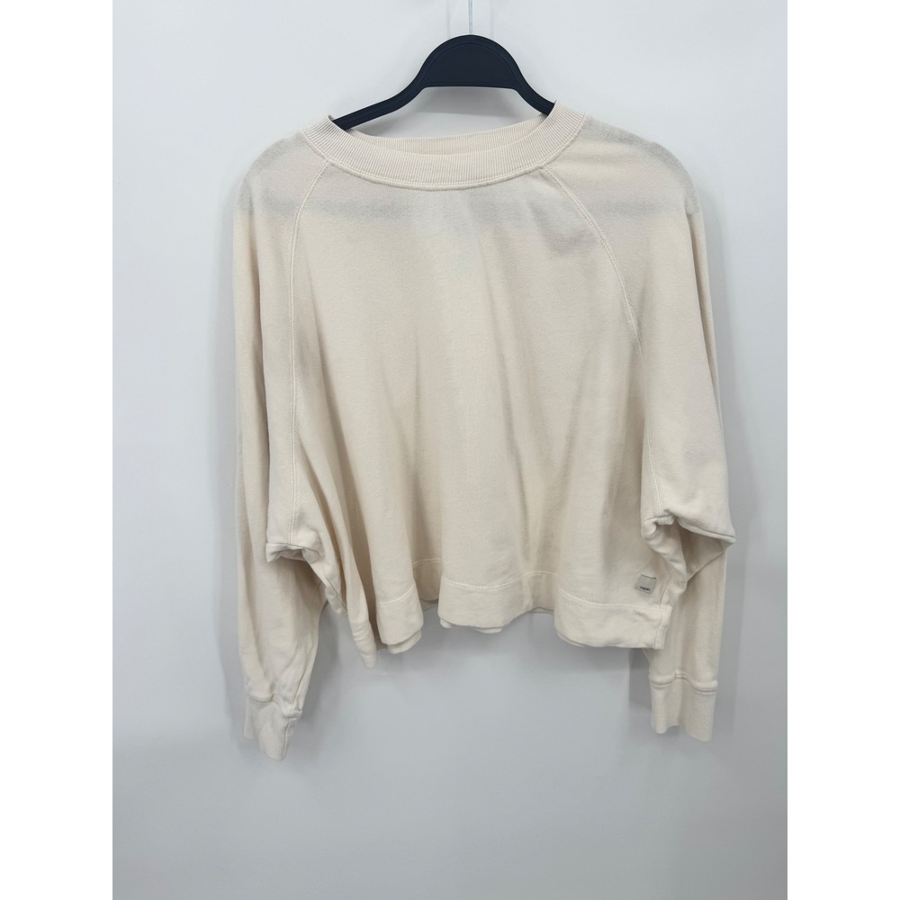 Vuori Sunnyside Women Medium Cream Organic Cotton Oversized Cropped Sweatshirt - Picture 7 of 8